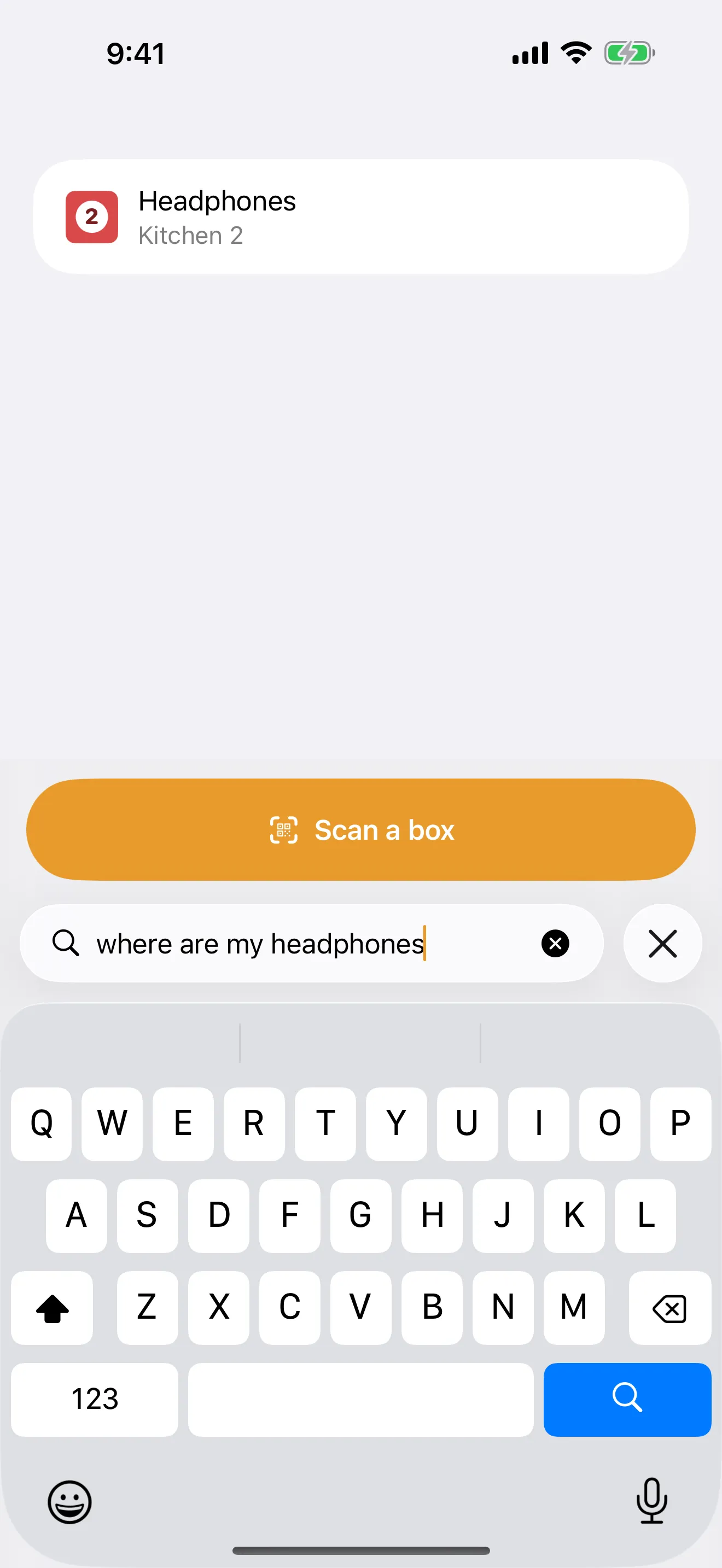 Searching Packmap for “headphones” and seeing which box it’s in
